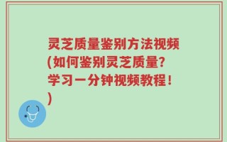 灵芝质量鉴别方法视频(如何鉴别灵芝质量？学习一分钟视频教程！)