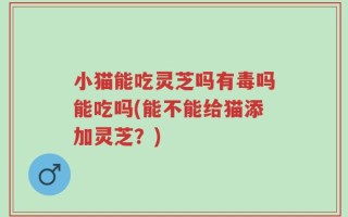 小猫能吃灵芝吗有毒吗能吃吗(能不能给猫添加灵芝？)