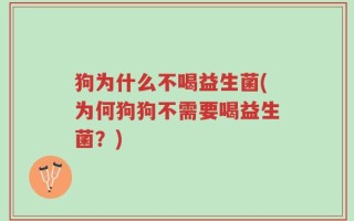 狗为什么不喝益生菌(为何狗狗不需要喝益生菌？)