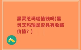 黑灵芝玛瑙值钱吗(黑灵芝玛瑙是否具有收藏价值？)