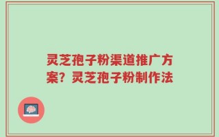 灵芝孢子粉渠道推广方案？灵芝孢子粉制作法