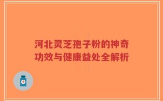 河北灵芝孢子粉的神奇功效与健康益处全解析