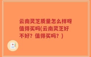 云南灵芝质量怎么样呀值得买吗(云南灵芝好不好？值得买吗？)