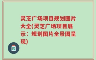 灵芝广场项目规划图片大全(灵芝广场项目展示：规划图片全景图呈现)