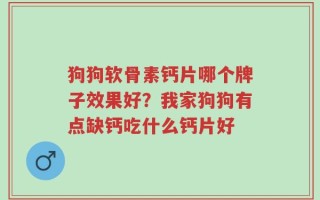 狗狗软骨素钙片哪个牌子效果好？我家狗狗有点缺钙吃什么钙片好