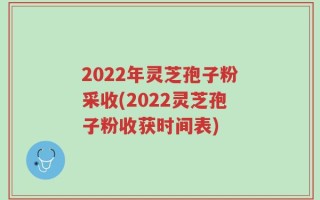 2022年灵芝孢子粉采收(2022灵芝孢子粉收获时间表)
