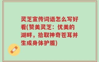 灵芝宣传词语怎么写好看(赞美灵芝：优美的湖畔，拾取神奇苍耳并生成身体护盾)