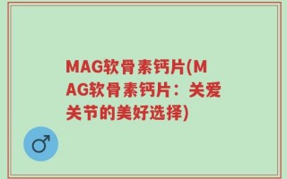 MAG软骨素钙片(MAG软骨素钙片：关爱关节的美好选择)