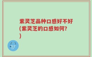 紫灵芝品种口感好不好(紫灵芝的口感如何？)
