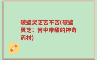 破壁灵芝苦不苦(破壁灵芝：苦中带甜的神奇药材)