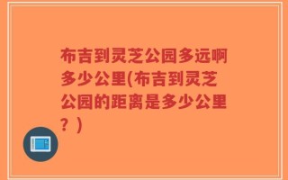 布吉到灵芝公园多远啊多少公里(布吉到灵芝公园的距离是多少公里？)
