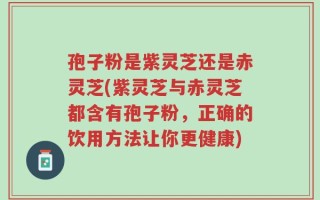 孢子粉是紫灵芝还是赤灵芝(紫灵芝与赤灵芝都含有孢子粉，正确的饮用方法让你更健康)