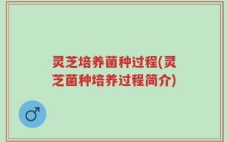 灵芝培养菌种过程(灵芝菌种培养过程简介)