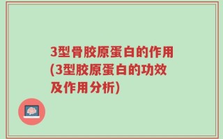 3型骨胶原蛋白的作用(3型胶原蛋白的功效及作用分析)
