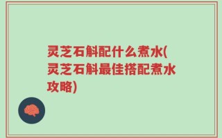 灵芝石斛配什么煮水(灵芝石斛最佳搭配煮水攻略)