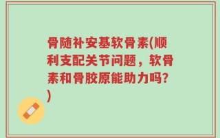 骨随补安基软骨素(顺利支配关节问题，软骨素和骨胶原能助力吗？)