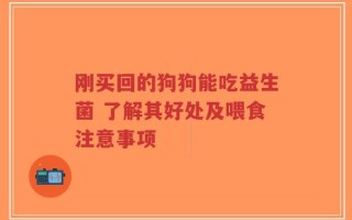 刚买回的狗狗能吃益生菌 了解其好处及喂食注意事项