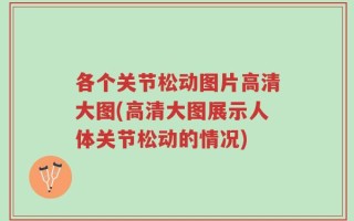 各个关节松动图片高清大图(高清大图展示人体关节松动的情况)