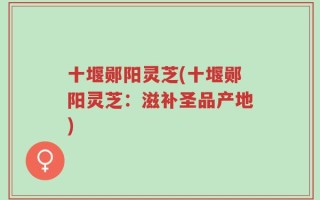十堰郧阳灵芝(十堰郧阳灵芝：滋补圣品产地)