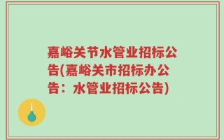 嘉峪关节水管业招标公告(嘉峪关市招标办公告：水管业招标公告)