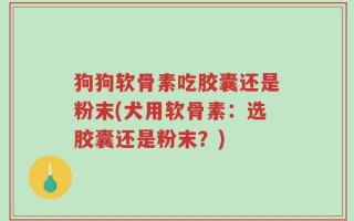 狗狗软骨素吃胶囊还是粉末(犬用软骨素：选胶囊还是粉末？)