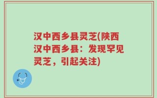 汉中西乡县灵芝(陕西汉中西乡县：发现罕见灵芝，引起关注)