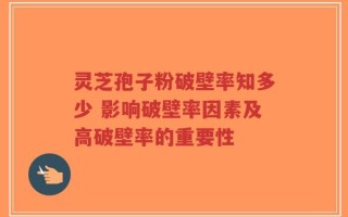 灵芝孢子粉破壁率知多少 影响破壁率因素及高破壁率的重要性