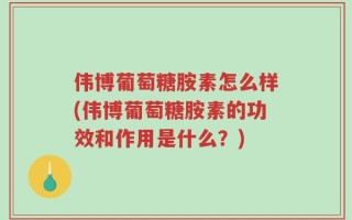 伟博葡萄糖胺素怎么样(伟博葡萄糖胺素的功效和作用是什么？)