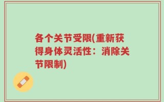 各个关节受限(重新获得身体灵活性：消除关节限制)