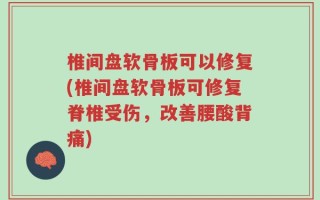 椎间盘软骨板可以修复(椎间盘软骨板可修复脊椎受伤，改善腰酸背痛)