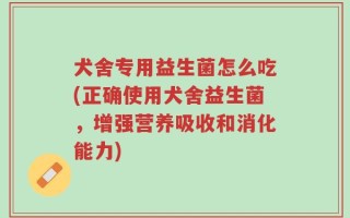 犬舍专用益生菌怎么吃(正确使用犬舍益生菌，增强营养吸收和消化能力)