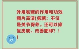 外用氨糖的作用和功效图片高清(氨糖：不仅是关节保养，还可以修复皮肤，改善肥胖？！)