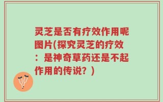 灵芝是否有疗效作用呢图片(探究灵芝的疗效：是神奇草药还是不起作用的传说？)