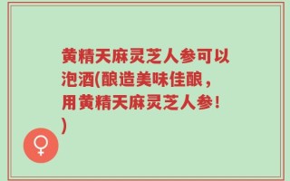 黄精天麻灵芝人参可以泡酒(酿造美味佳酿，用黄精天麻灵芝人参！)