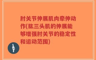 肘关节伸展肌肉牵伸动作(肱三头肌的伸展能够增强肘关节的稳定性和运动范围)