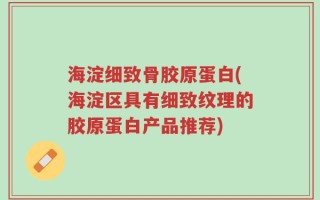 海淀细致骨胶原蛋白(海淀区具有细致纹理的胶原蛋白产品推荐)