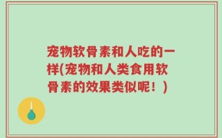 宠物软骨素和人吃的一样(宠物和人类食用软骨素的效果类似呢！)