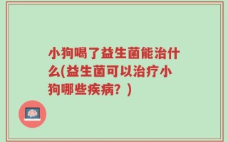 小狗喝了益生菌能治什么(益生菌可以治疗小狗哪些疾病？)