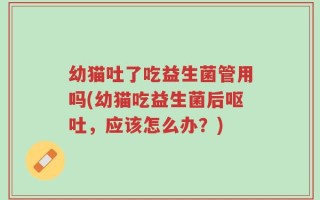 幼猫吐了吃益生菌管用吗(幼猫吃益生菌后呕吐，应该怎么办？)