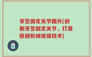 牙签固定关节图片(创新牙签固定关节，打造稳固机械连接技术)