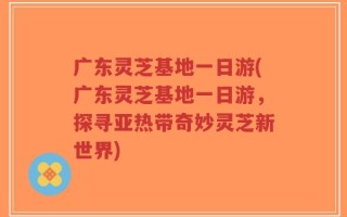 广东灵芝基地一日游(广东灵芝基地一日游，探寻亚热带奇妙灵芝新世界)