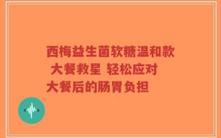 西梅益生菌软糖温和款 大餐救星 轻松应对大餐后的肠胃负担