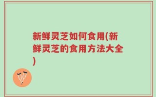 新鲜灵芝如何食用(新鲜灵芝的食用方法大全)