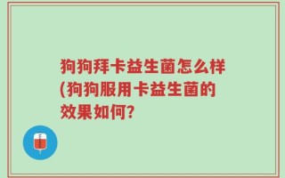 狗狗拜卡益生菌怎么样(狗狗服用卡益生菌的效果如何？
