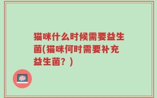猫咪什么时候需要益生菌(猫咪何时需要补充益生菌？)