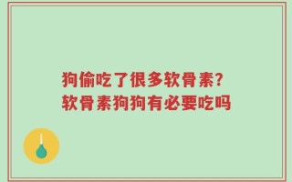 狗偷吃了很多软骨素？软骨素狗狗有必要吃吗