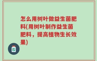 怎么用树叶做益生菌肥料(用树叶制作益生菌肥料，提高植物生长效果)