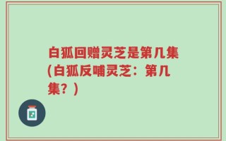 白狐回赠灵芝是第几集(白狐反哺灵芝：第几集？)
