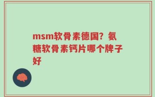 msm软骨素德国？氨糖软骨素钙片哪个牌子好
