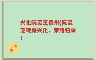 兴化阮灵芝泰州(阮灵芝现身兴化，荣耀归来！